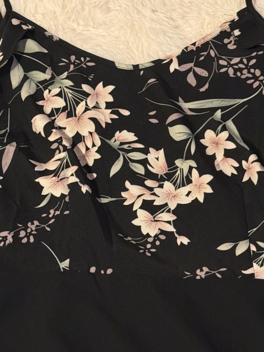 SHEIN floral black and pink midi dress size medium EUC - Picture 4 of 7